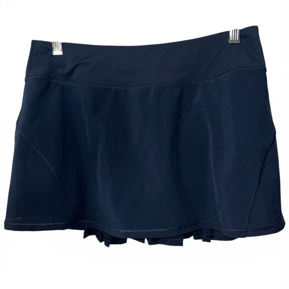CRZ YOGA Navy Blue Circle Skater Skirt
